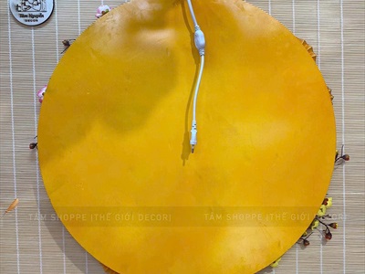 [Order 3 - 5 ngày] Vòng treo cửa Tết Sum Vầy đèn Led [Bằng gỗ - Cắm điện] ĐK 60cm BANGTREO-TET-01